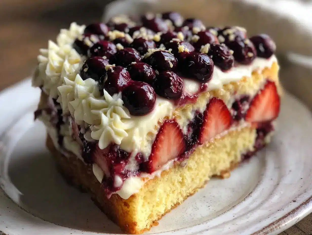 star-spangled blueberry cream cheese flag cake preparation steps