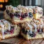 triple berry crumble bars - featured image