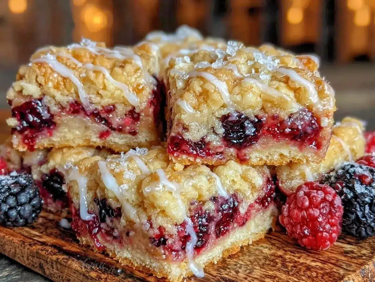 triple berry crumble bars preparation steps