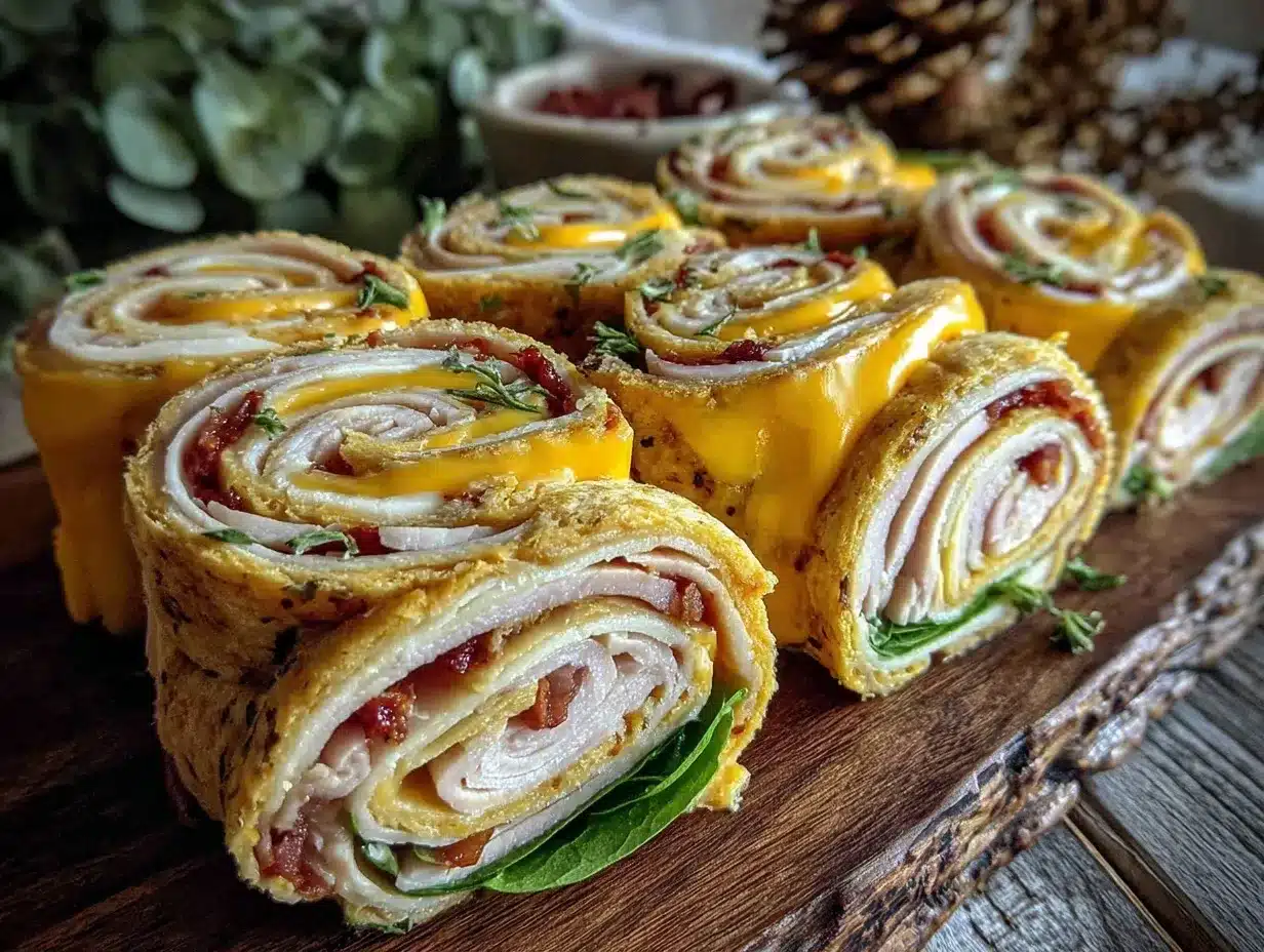 turkey and cheese pinwheel roll-ups preparation steps