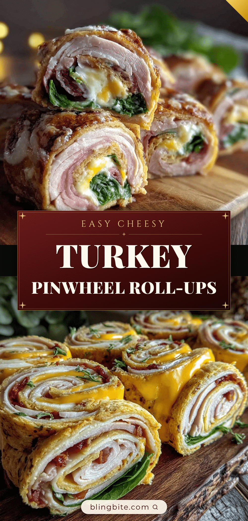 turkey and cheese pinwheel roll-ups recipe