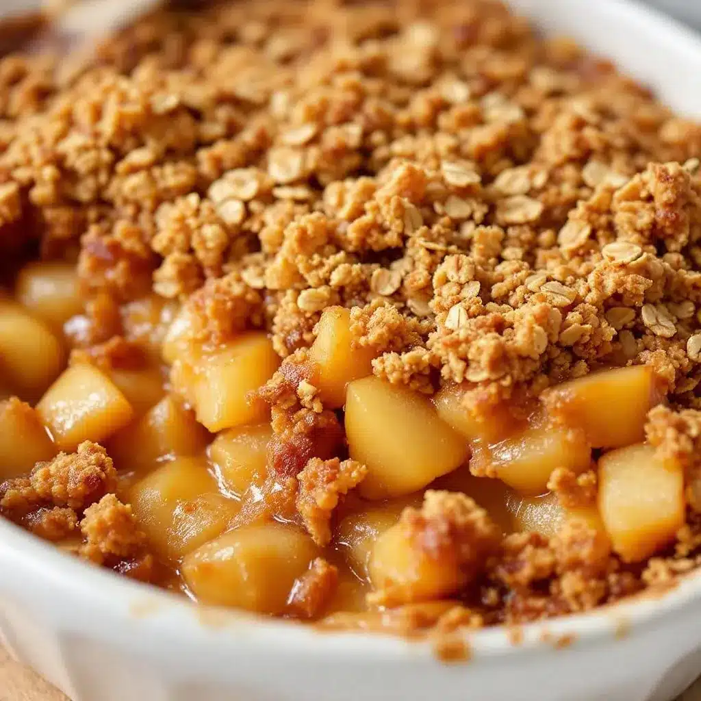 apple crisp with oat crumble topping preparation steps