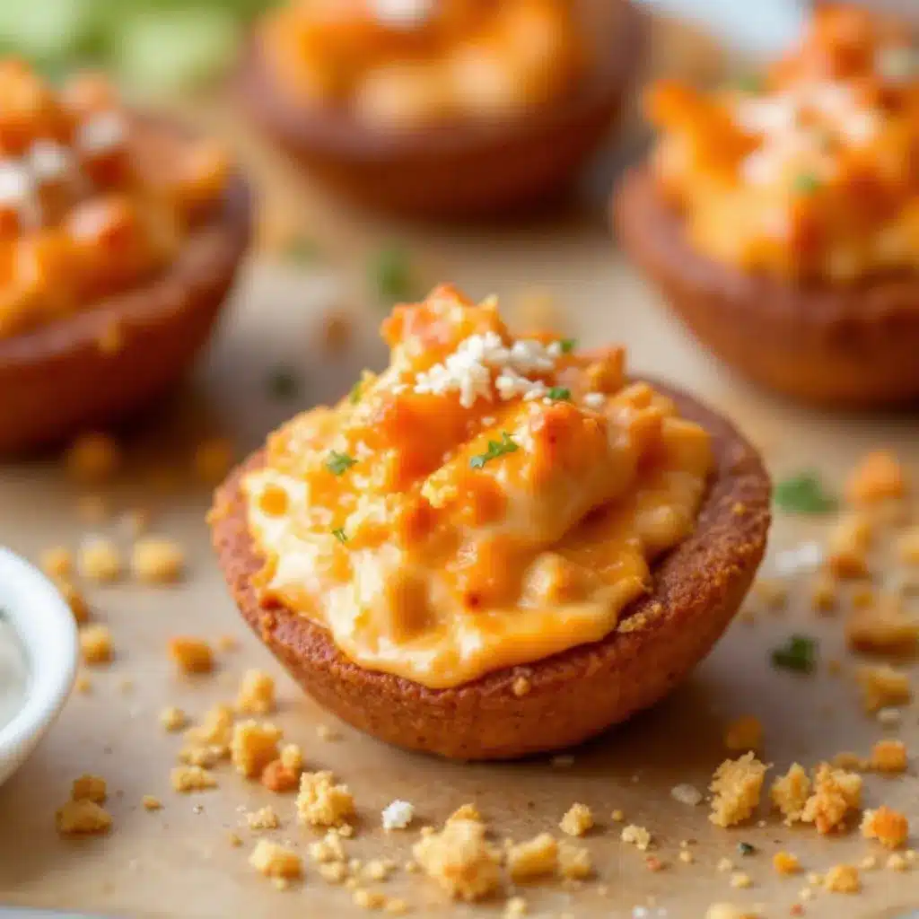 Buffalo chicken dip bites preparation steps