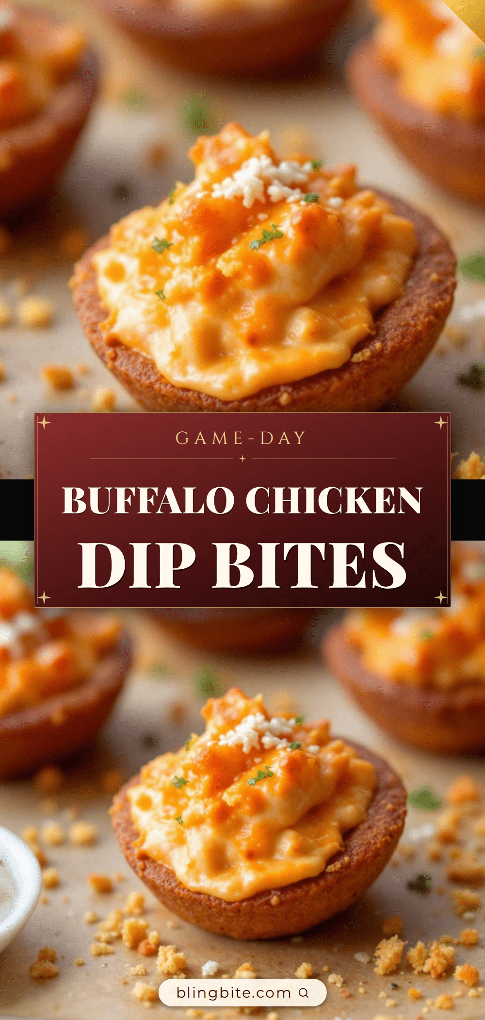 Buffalo chicken dip bites recipe