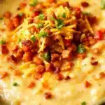 creamy crockpot loaded baked potato soup - featured image