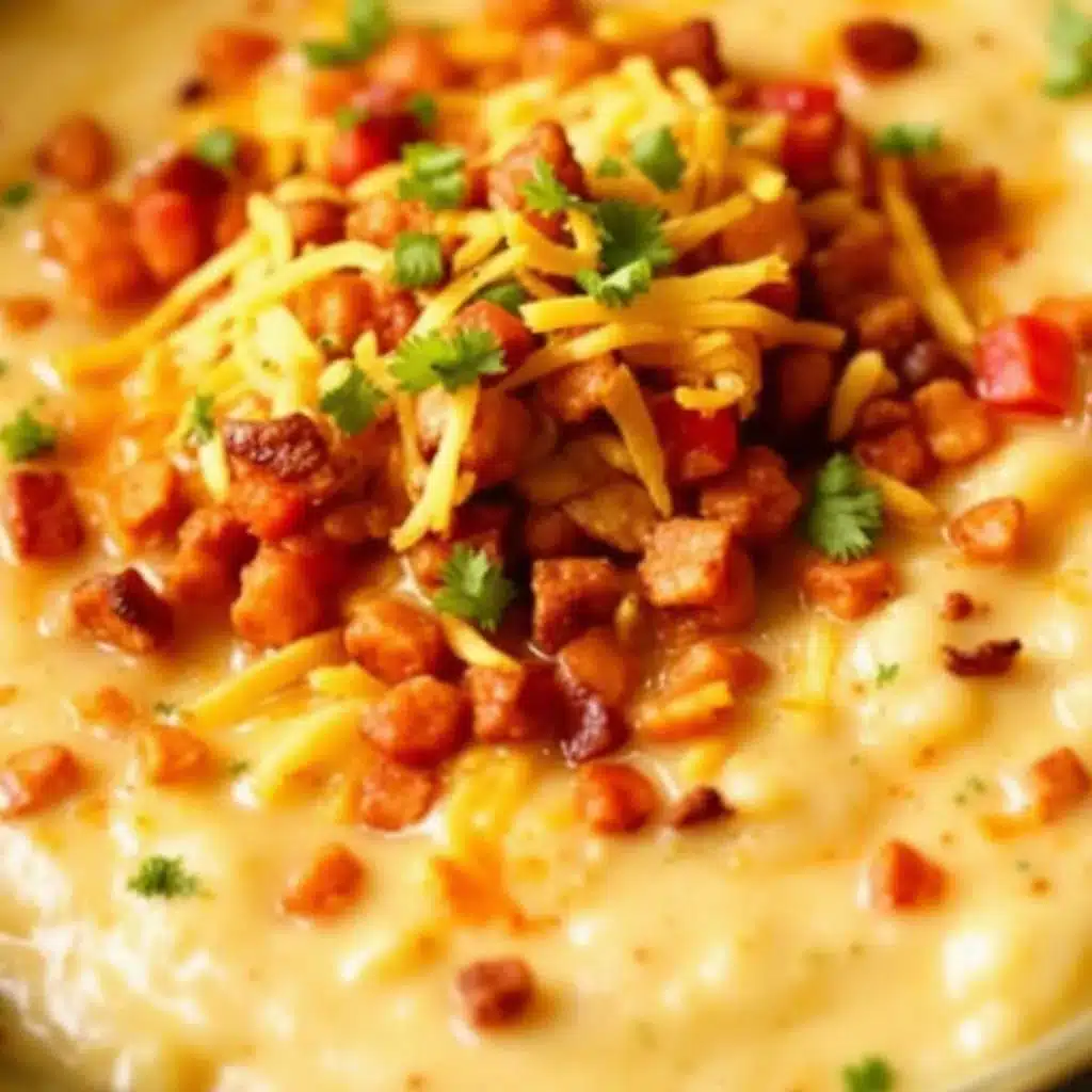 creamy crockpot loaded baked potato soup - featured image