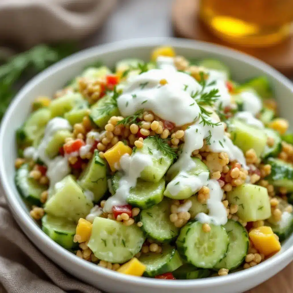 creamy cucumber dill salad in 10 minutes preparation steps