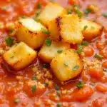 creamy tomato soup with grilled cheese croutons - featured image