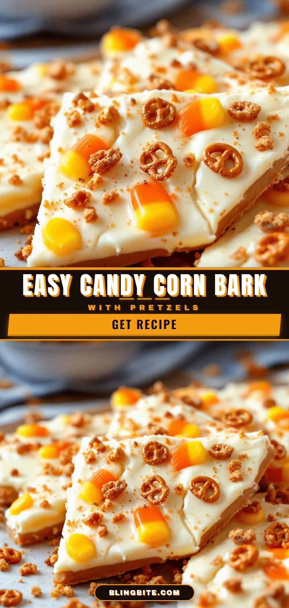 Easy Candy Corn Bark recipe