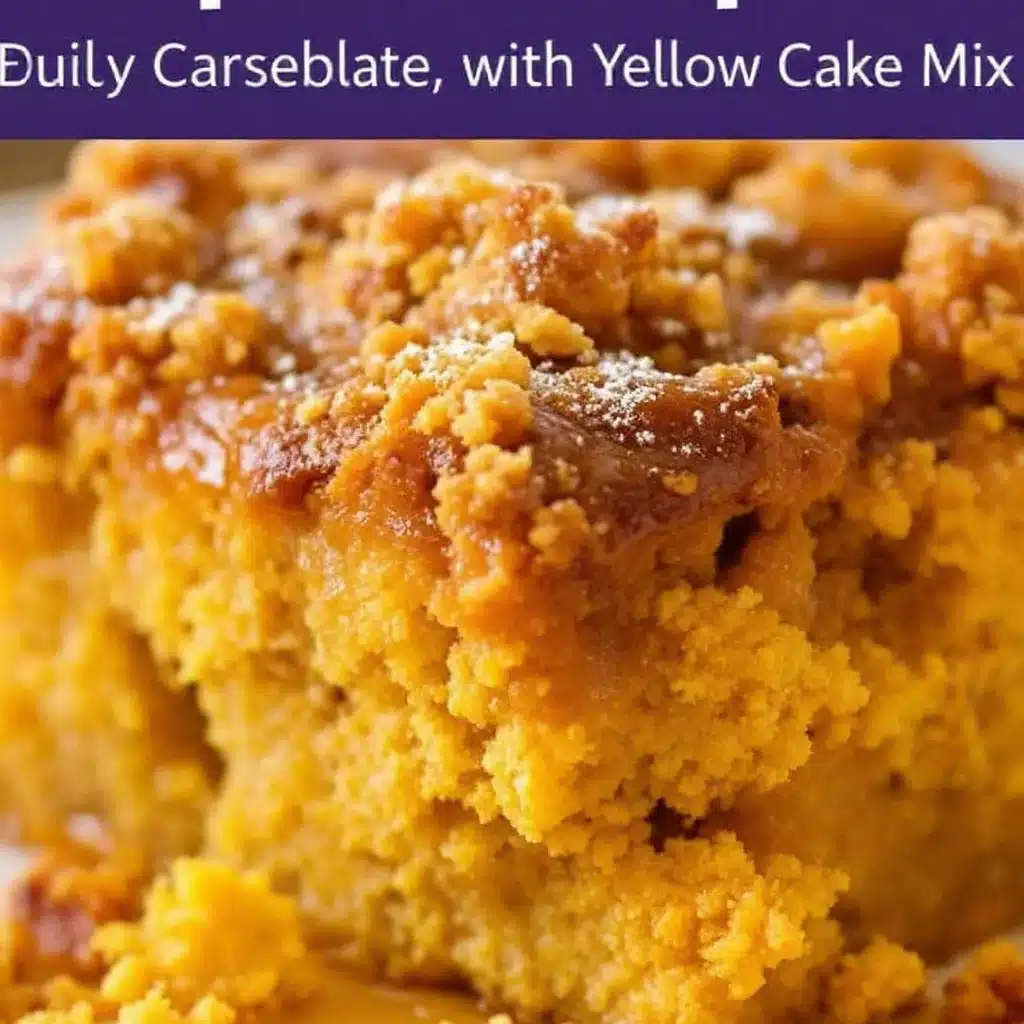 easy pumpkin dump cake with yellow cake mix - featured image