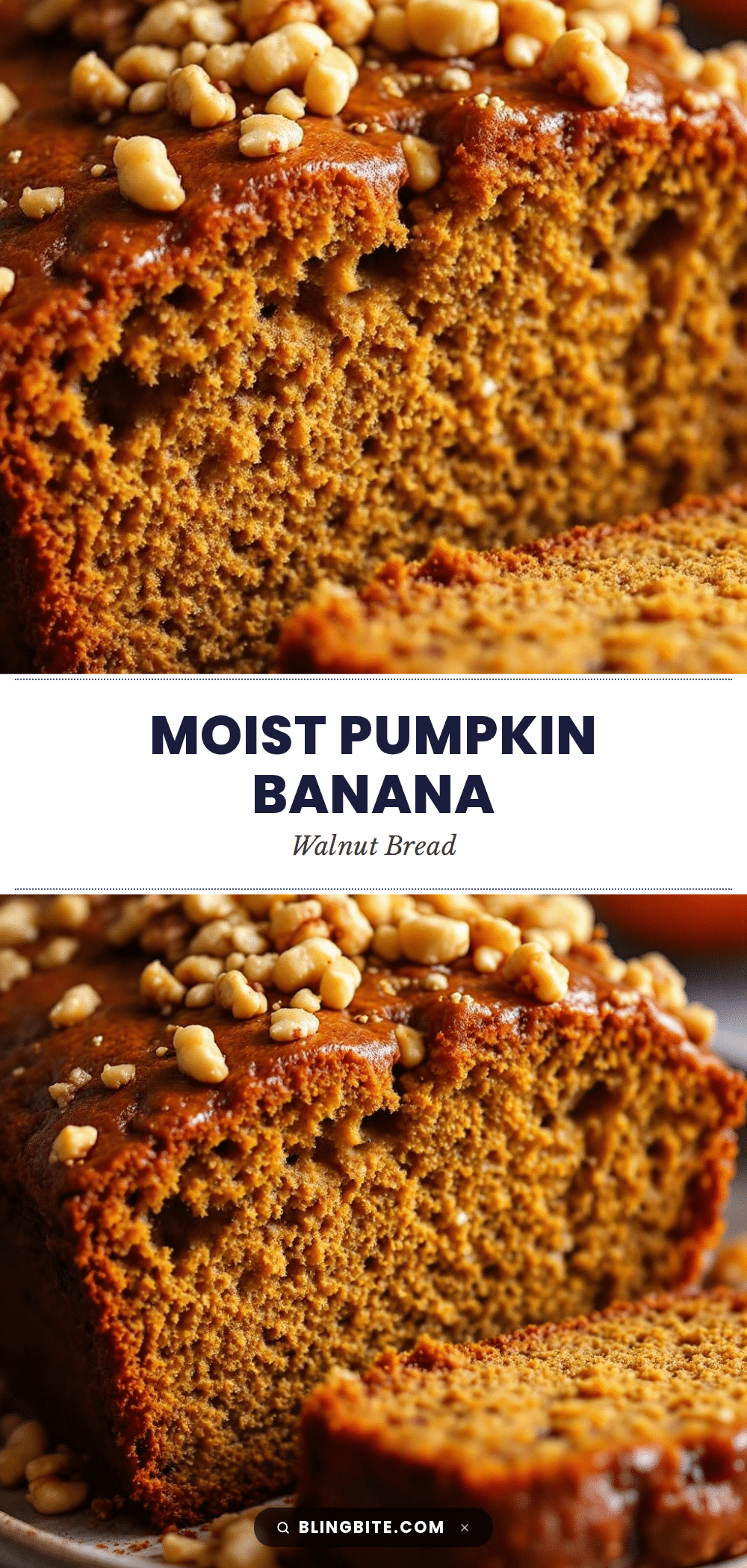 moist pumpkin banana walnut bread recipe
