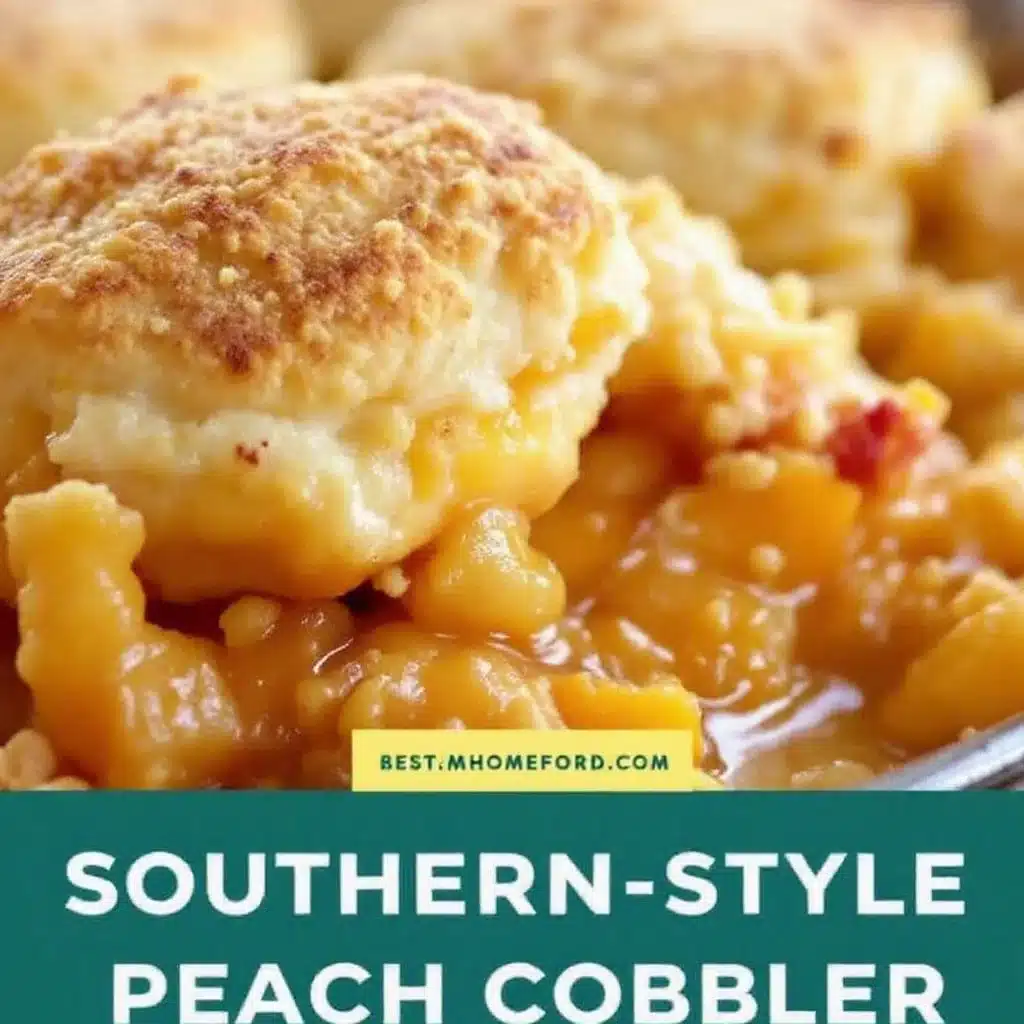 peach cobbler with buttermilk biscuits - featured image