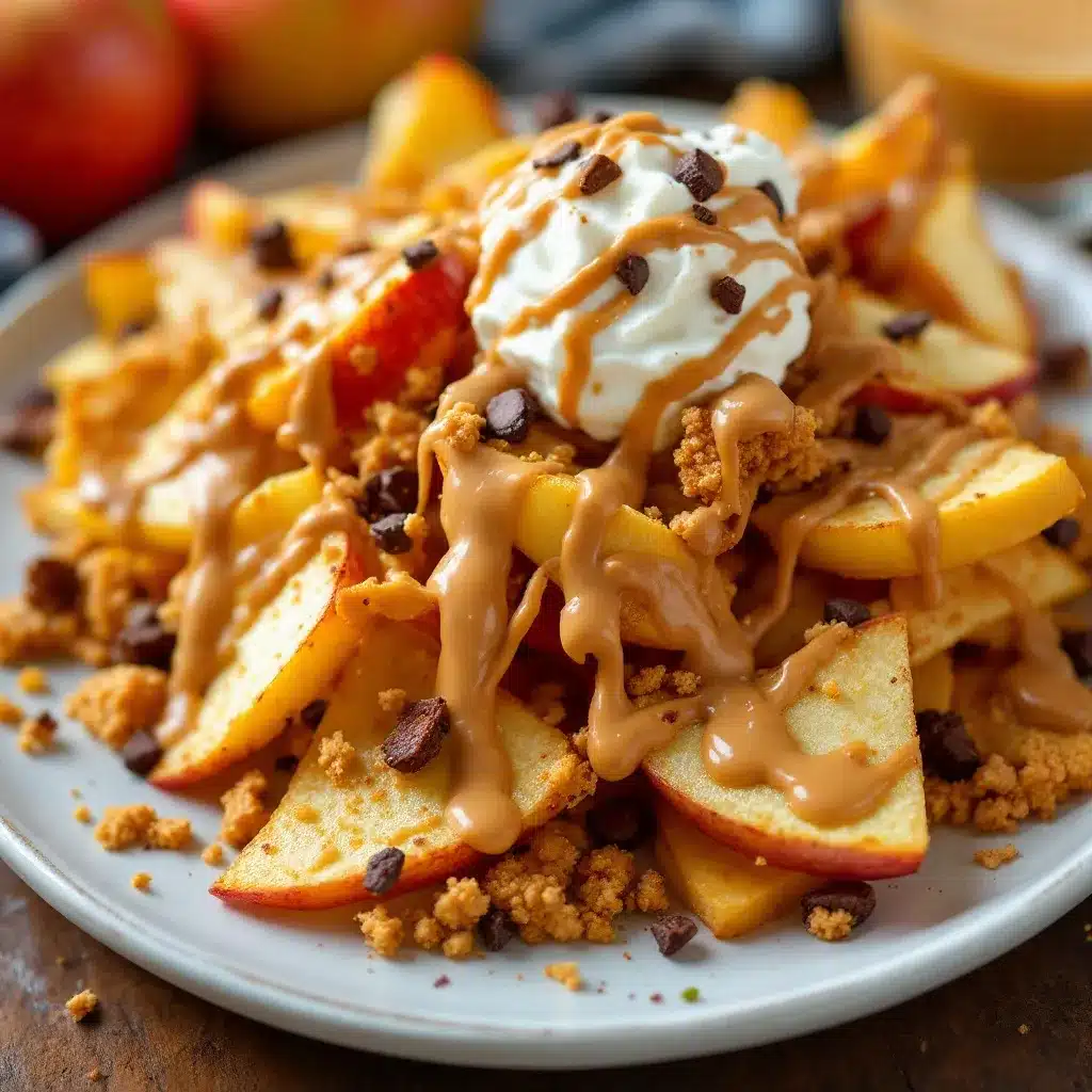peanut butter apple nachos preparation steps