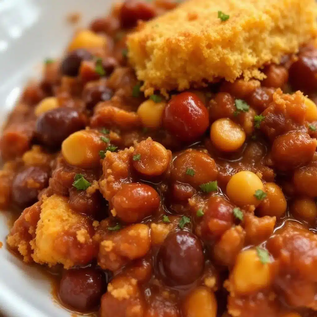 slow cooker football sunday chili with cornbread - featured image