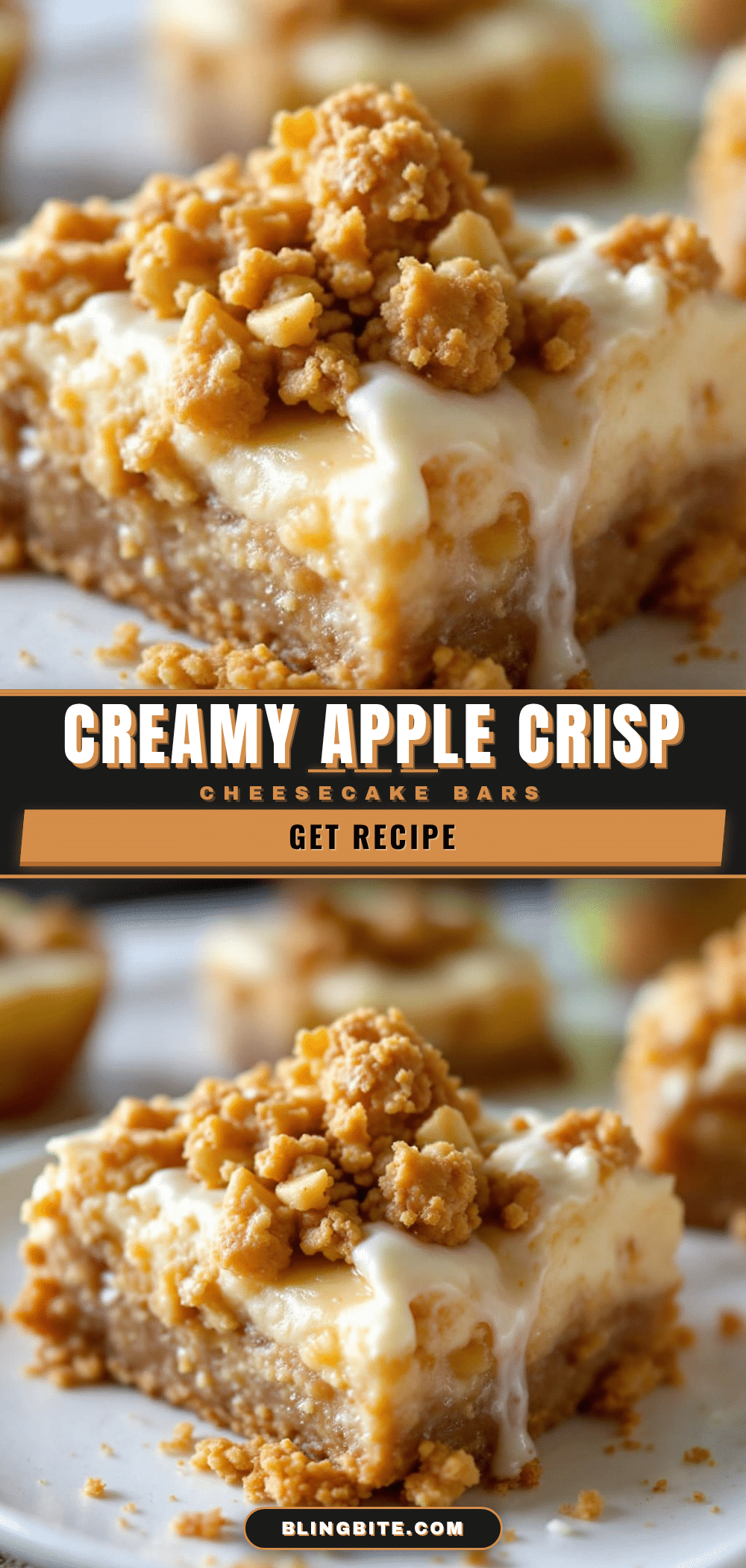 apple crisp cheesecake bars recipe