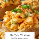 buffalo chicken stuffed baked potatoes - featured image