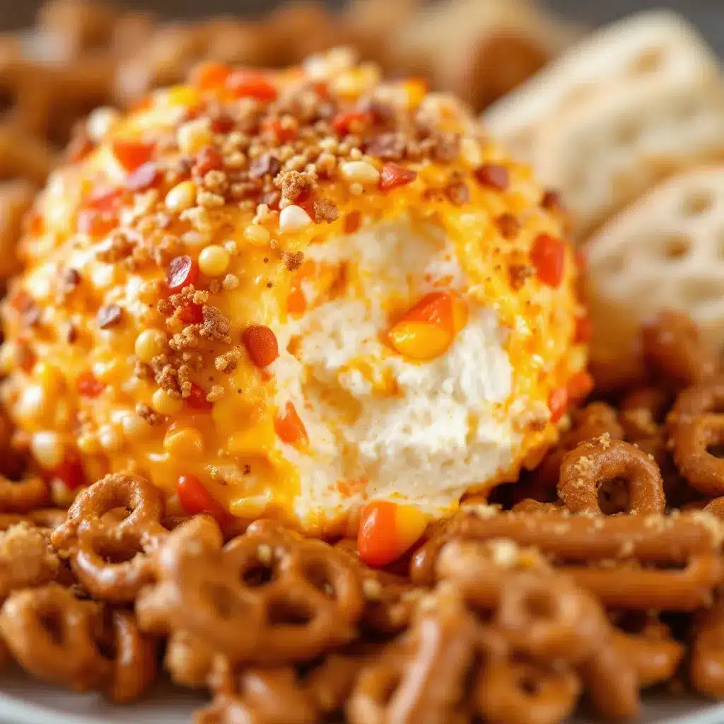 candy corn cheese ball preparation steps
