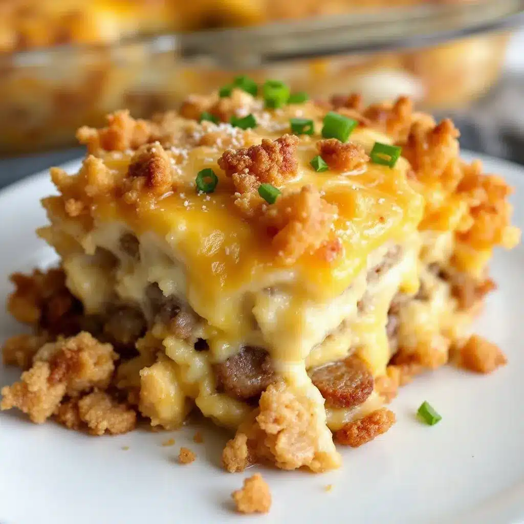 cheesy sausage hash brown breakfast casserole preparation steps