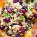 cozy stuffed acorn squash with wild rice - featured image