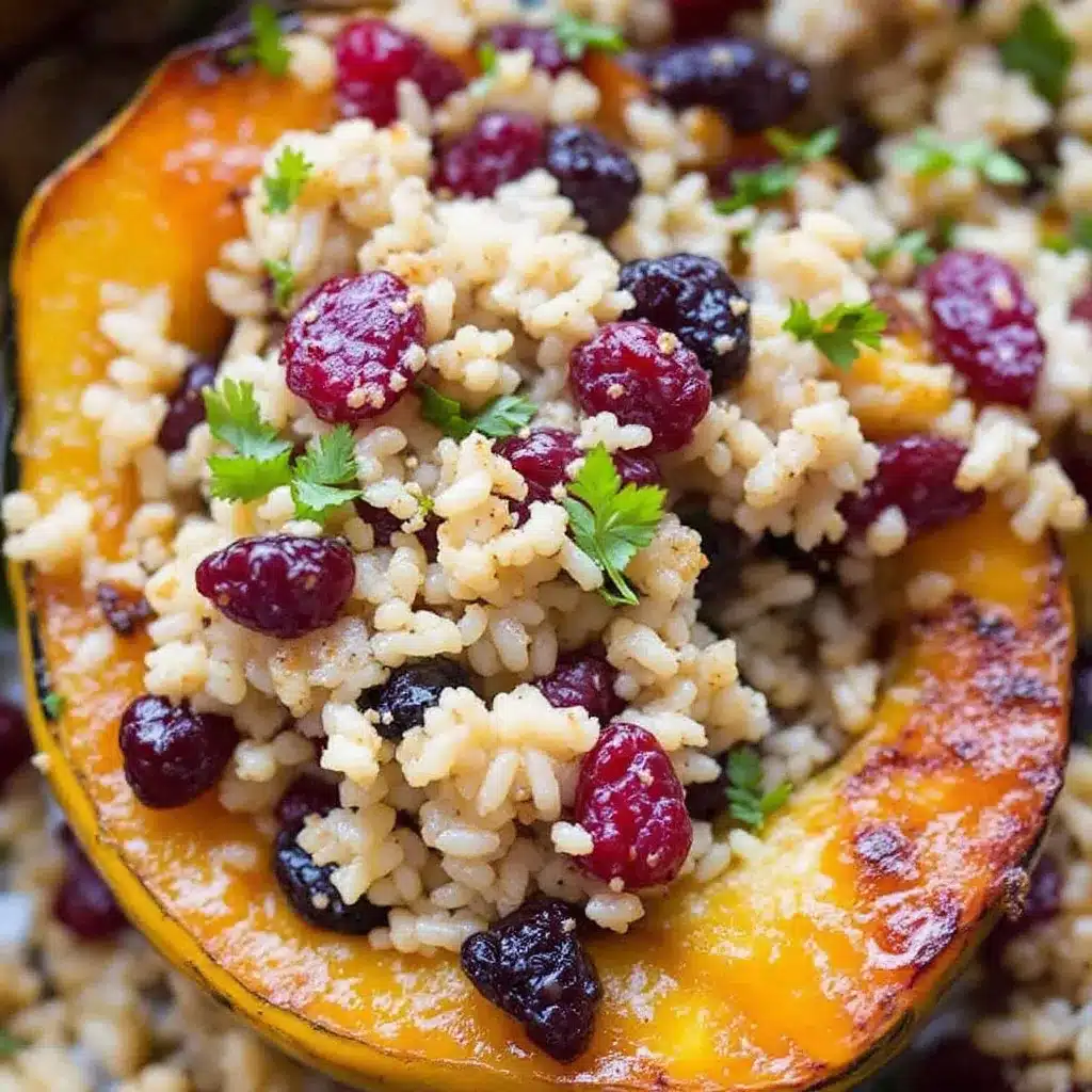 cozy stuffed acorn squash with wild rice preparation steps