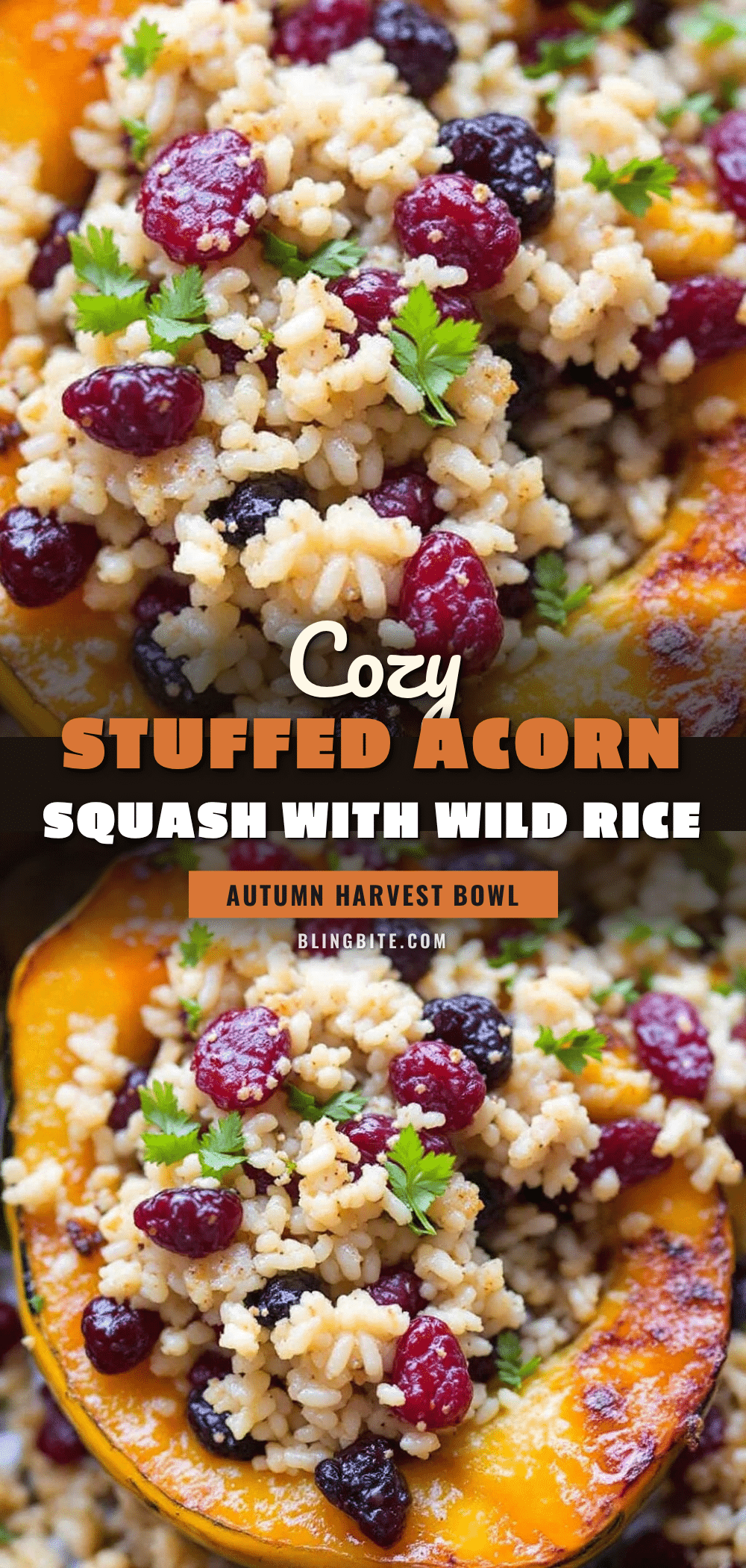cozy stuffed acorn squash with wild rice recipe