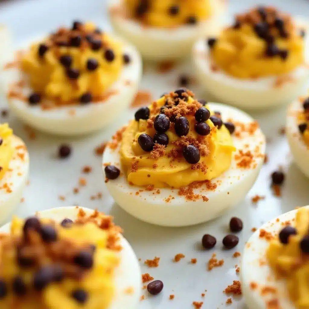creamy black bean spider deviled eggs preparation steps