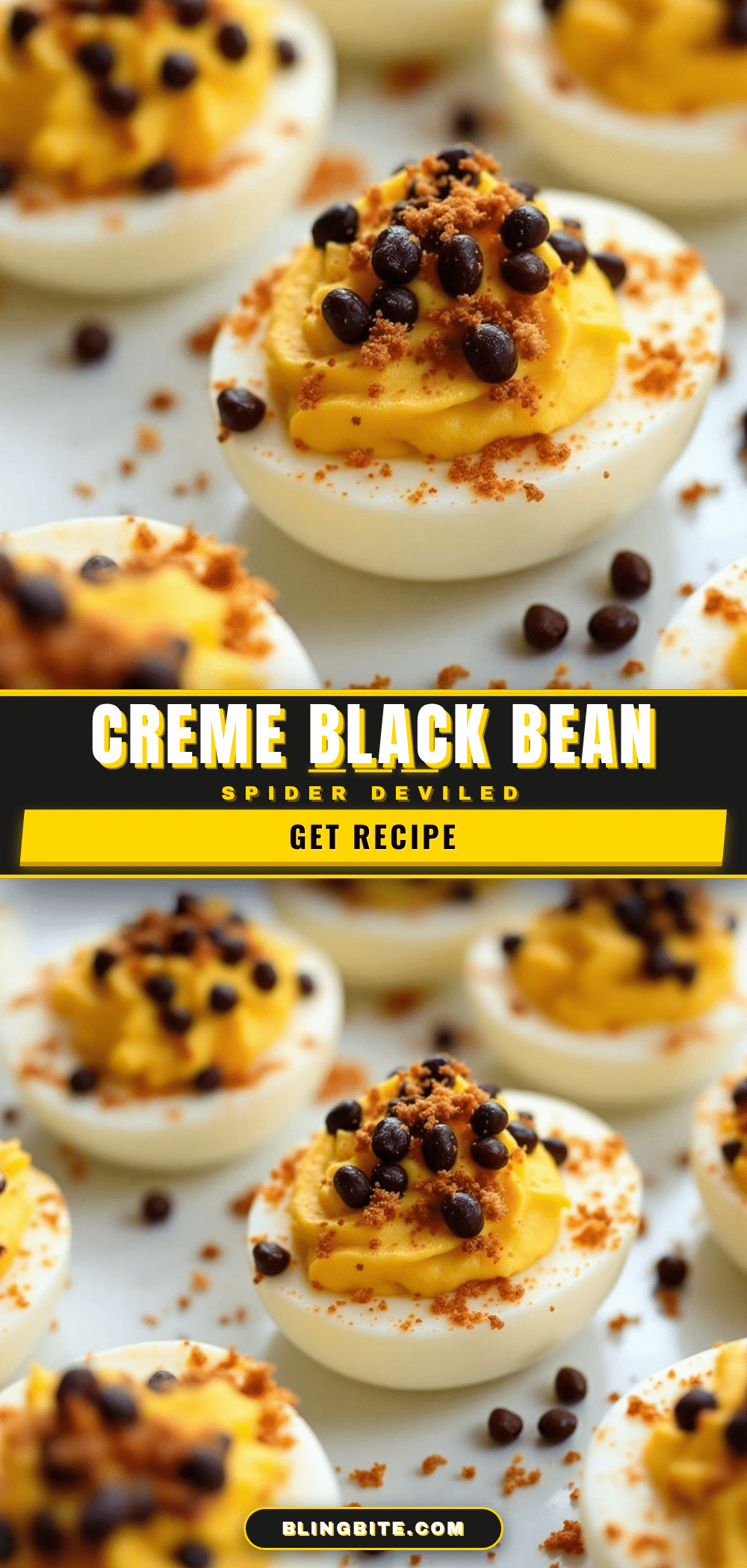 creamy black bean spider deviled eggs recipe