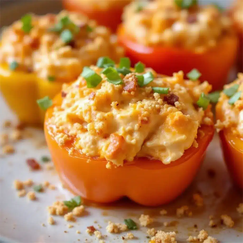 creamy buffalo chicken stuffed mini peppers preparation steps