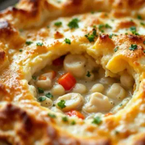 creamy chicken pot pie - featured image