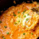 creamy crockpot buffalo chicken dip - featured image