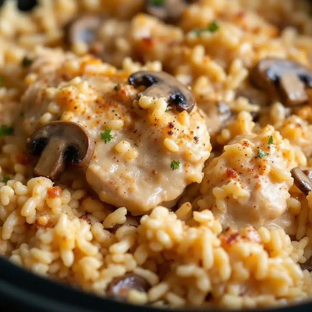 creamy crockpot chicken and rice - featured image