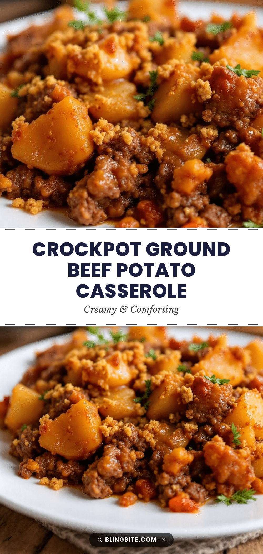 creamy crockpot ground beef potato casserole recipe