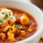 creamy crockpot lasagna soup - featured image