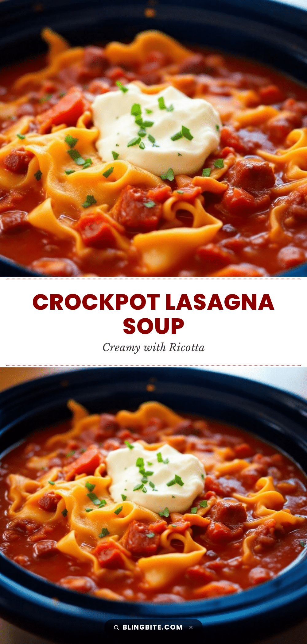 creamy crockpot lasagna soup recipe