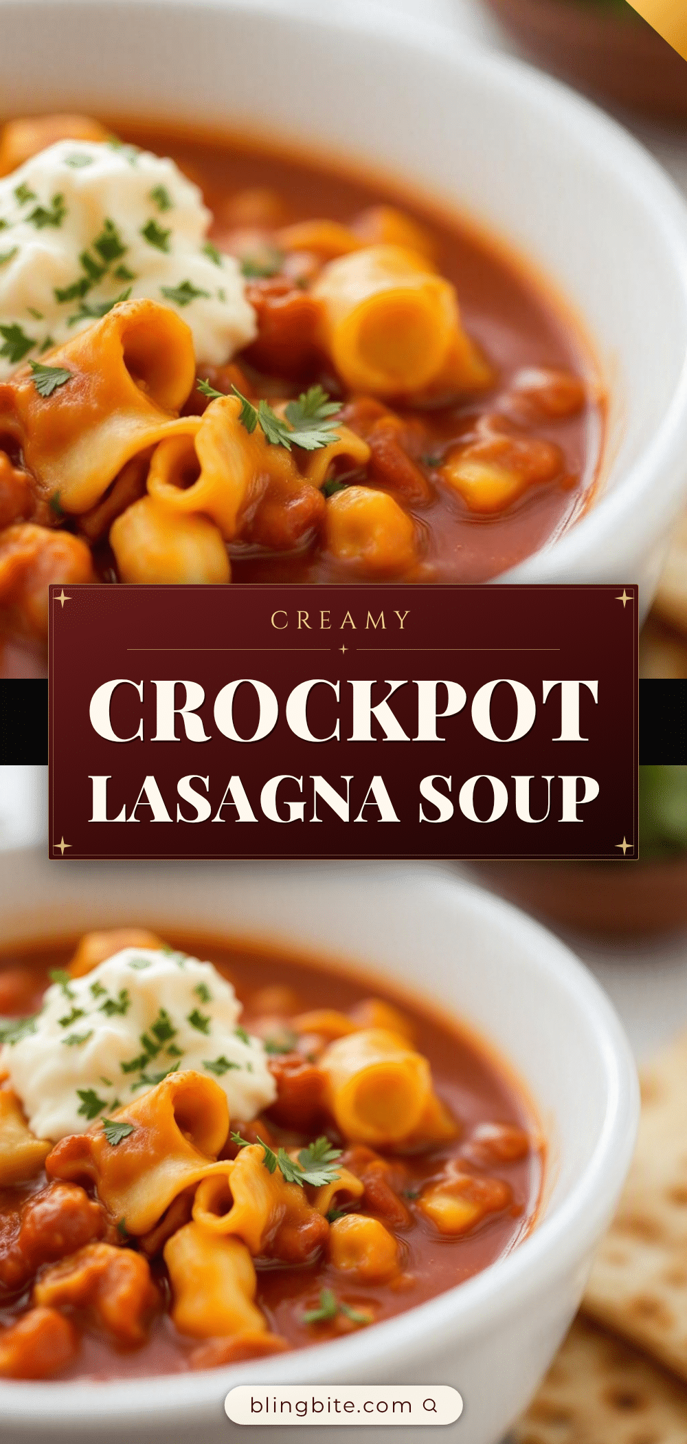 creamy crockpot lasagna soup recipe