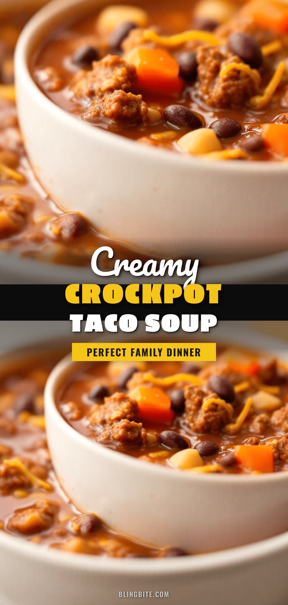 creamy crockpot taco soup recipe