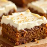 creamy gingerbread cheesecake bars - featured image