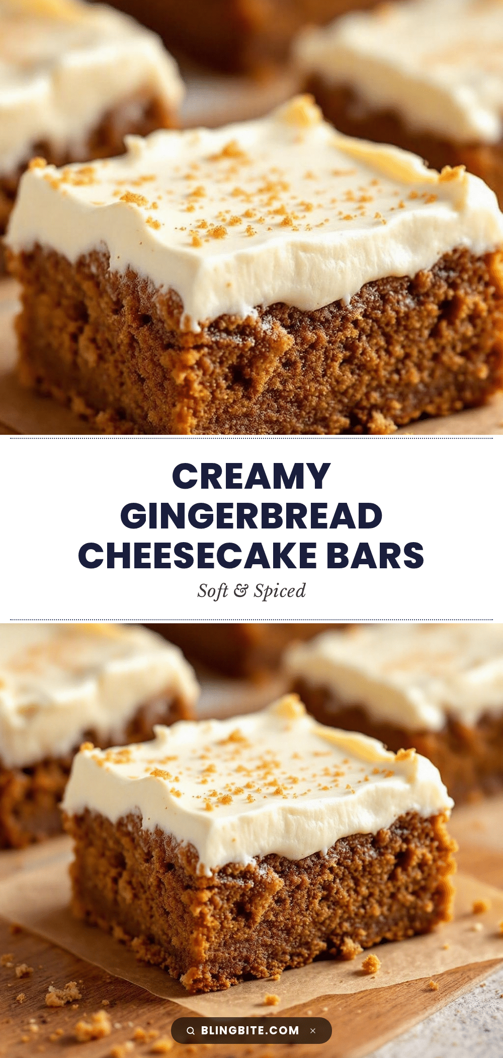creamy gingerbread cheesecake bars recipe