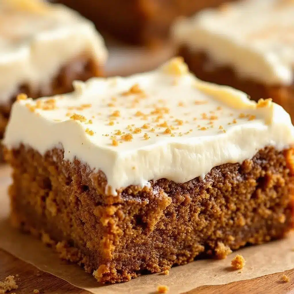 creamy gingerbread cheesecake bars - featured image
