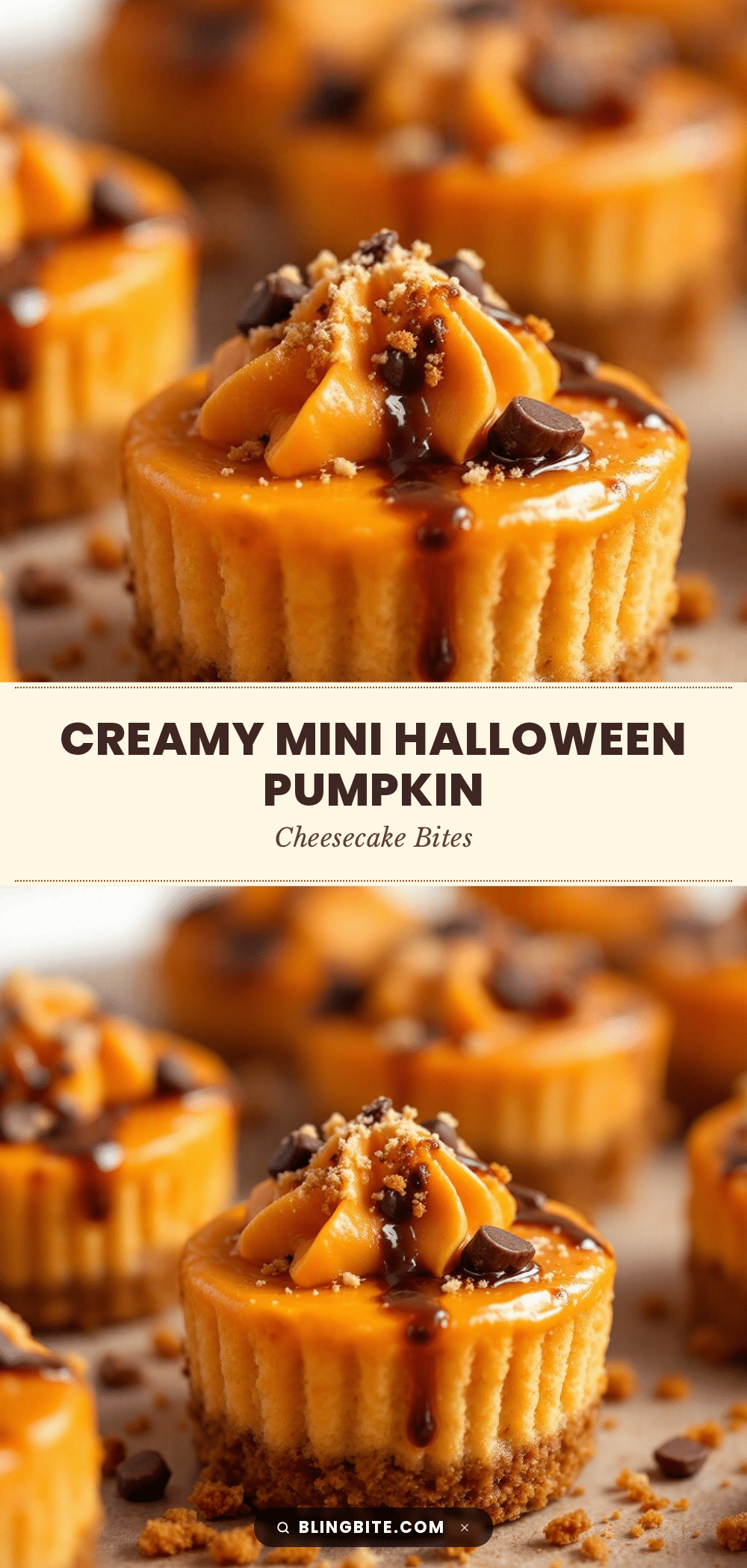 creamy mini halloween pumpkin cheesecake bites recipe