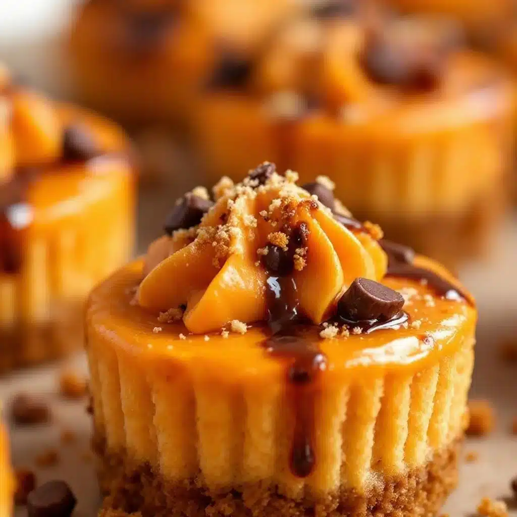 creamy mini halloween pumpkin cheesecake bites - featured image