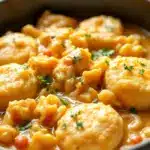 creamy one pot chicken and dumplings - featured image