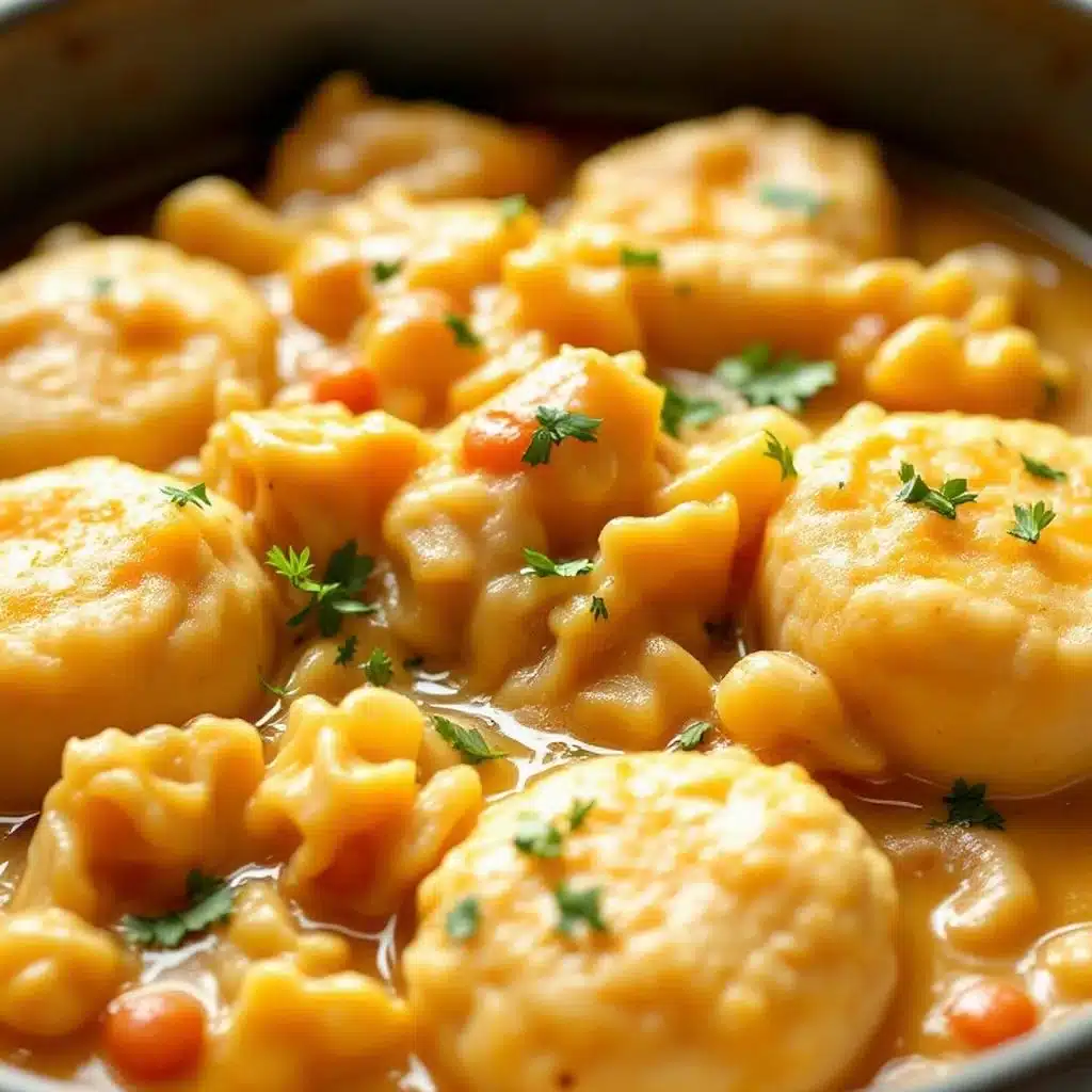 creamy one pot chicken and dumplings - featured image