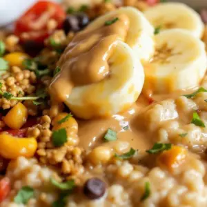 creamy peanut butter banana overnight oats - featured image