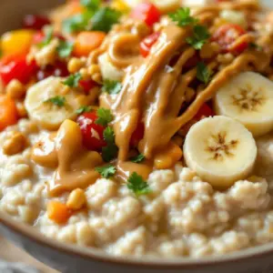 creamy peanut butter banana overnight oats - featured image