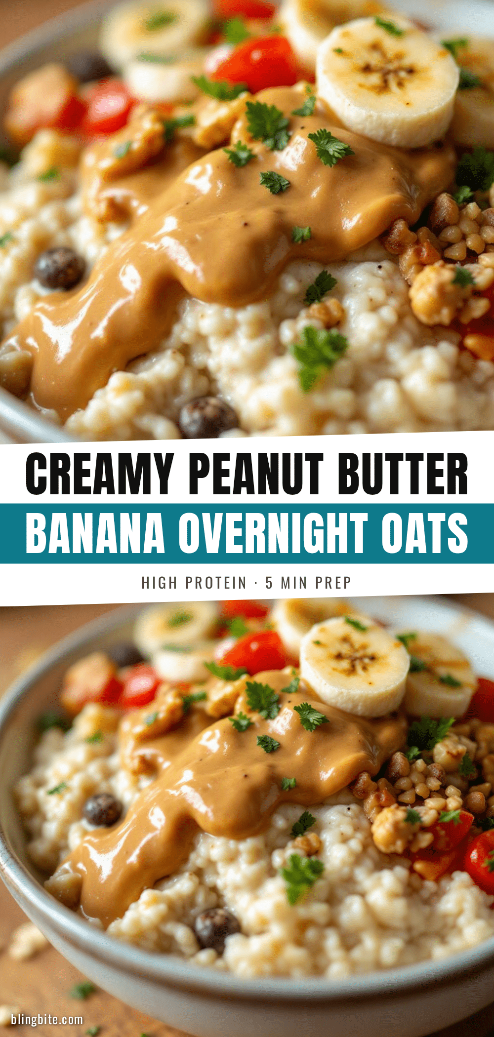 creamy peanut butter banana overnight oats recipe