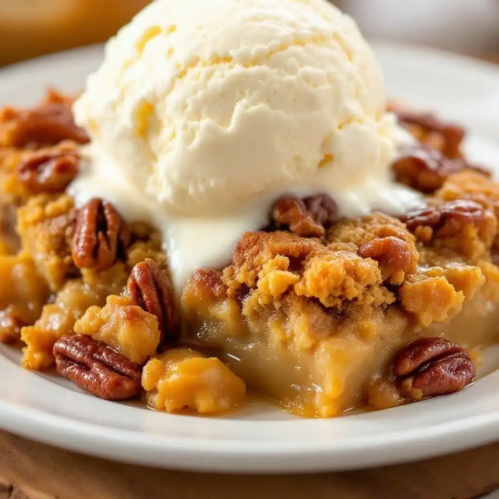 creamy pecan pie cobbler - featured image