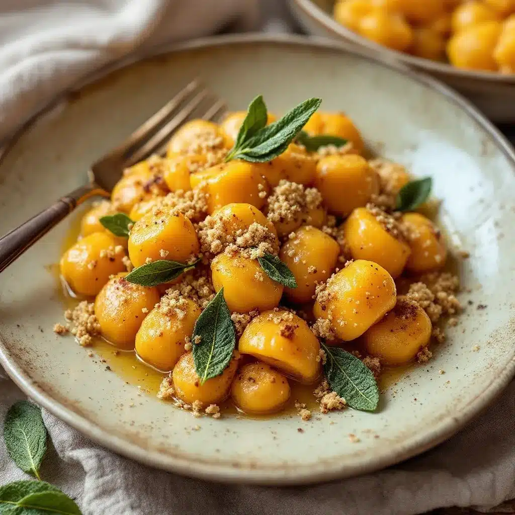 creamy pumpkin gnocchi with crispy sage preparation steps