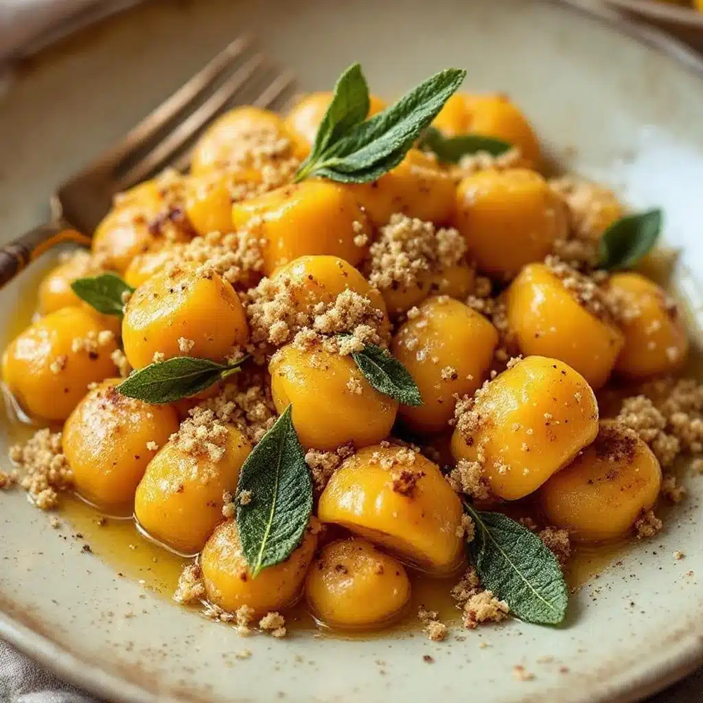 creamy pumpkin gnocchi with crispy sage - featured image