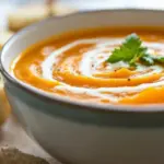 creamy roasted acorn squash soup - featured image